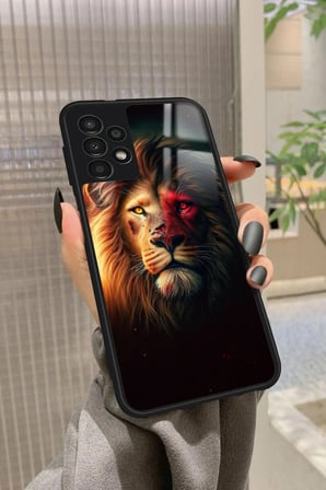 Samsung Galaxy A13 Uyumlu Aslan Tasarımlı Parlak Silikon Kılıf