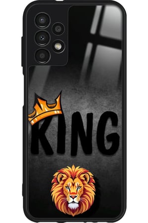 Samsung Galaxy A13 Uyumlu Aslan - King Tasarımlı Parlak Silikon Kılıf