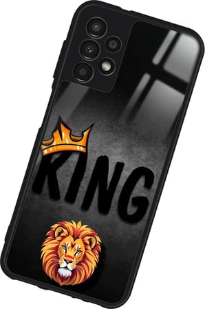 Samsung Galaxy A13 Uyumlu Aslan - King Tasarımlı Parlak Silikon Kılıf