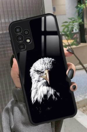 Samsung Galaxy A13 Uyumlu Kartal Tasarımlı Parlak Silikon Kılıf