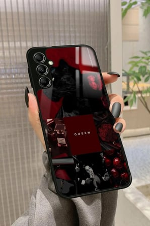 Samsung Galaxy A14 Uyumlu Bordo Poster Tasarımlı Parlak Silikon Kılıf