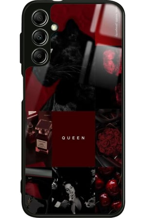 Samsung Galaxy A14 Uyumlu Bordo Poster Tasarımlı Parlak Silikon Kılıf