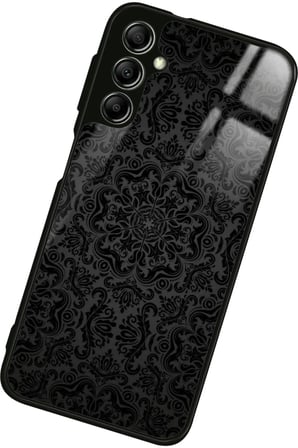 Samsung Galaxy A14 Uyumlu Siyah Karışık Tasarımlı Parlak Silikon Kılıf