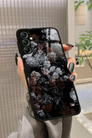 Samsung Galaxy A14 Uyumlu Beyaz Çiçek Tasarımlı Parlak Silikon Kılıf