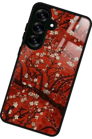 Samsung Galaxy A16 Uyumlu Van Gogh Kırmızı Ağaç Tablo Tasarımlı Parlak Silikon Kılıf