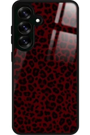 Samsung Galaxy A16 Uyumlu Bordo Leopar Tasarımlı Parlak Silikon Kılıf