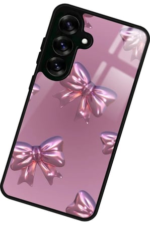 Samsung Galaxy A16 Uyumlu Pembe Kurdele Tasarımlı Parlak Silikon Kılıf
