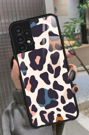 Samsung Galaxy A23 Uyumlu Karışık Renkli Leopar Tasarımlı Parlak Silikon Kılıf