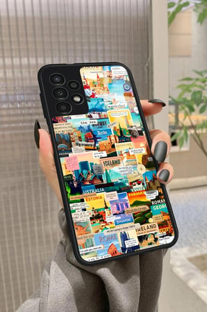 Samsung Galaxy A23 Uyumlu Travel Tasarımlı Parlak Silikon Kılıf