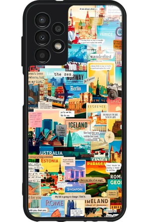 Samsung Galaxy A23 Uyumlu Travel Tasarımlı Parlak Silikon Kılıf