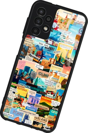 Samsung Galaxy A23 Uyumlu Travel Tasarımlı Parlak Silikon Kılıf