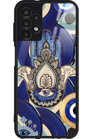 Samsung Galaxy A23 Uyumlu Nazar Boncuğu Tasarımlı Parlak Silikon Kılıf