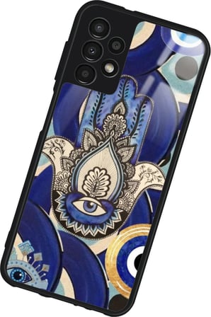 Samsung Galaxy A23 Uyumlu Nazar Boncuğu Tasarımlı Parlak Silikon Kılıf