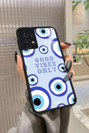 Samsung Galaxy A23 Uyumlu Motivasyonlu Nazar Boncuğu Tasarımlı Parlak Silikon Kılıf