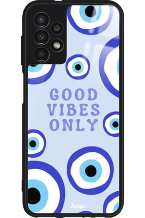 Samsung Galaxy A23 Uyumlu Motivasyonlu Nazar Boncuğu Tasarımlı Parlak Silikon Kılıf