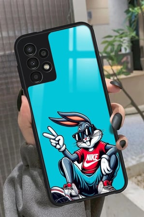 Samsung Galaxy A23 Uyumlu Bugs Bunny Tasarımlı Parlak Silikon Kılıf