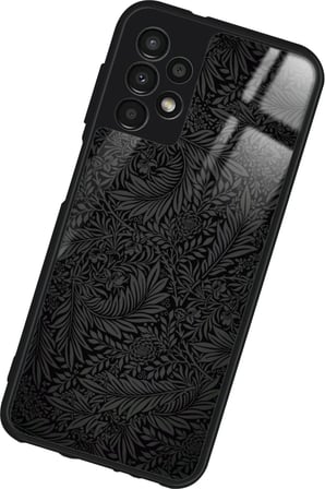 Samsung Galaxy A23 Uyumlu Siyah Karışık Tasarımlı Parlak Silikon Kılıf