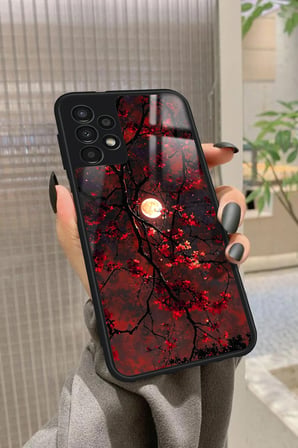 Samsung Galaxy A23 Uyumlu Kırmızı Manzara Tasarımlı Parlak Silikon Kılıf