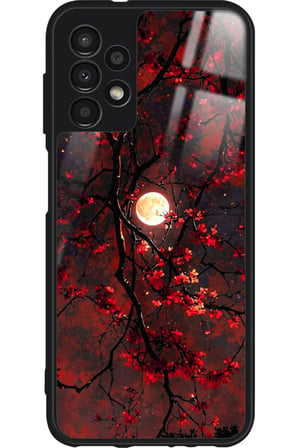 Samsung Galaxy A23 Uyumlu Kırmızı Manzara Tasarımlı Parlak Silikon Kılıf
