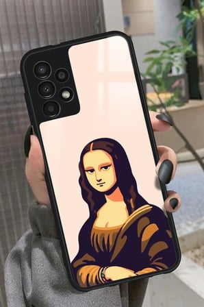 Samsung Galaxy A23 Uyumlu Mona Lisa Tasarımlı Parlak Silikon Kılıf