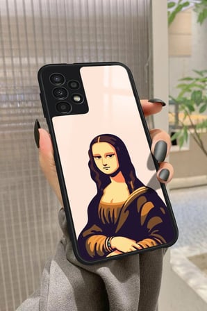 Samsung Galaxy A23 Uyumlu Mona Lisa Tasarımlı Parlak Silikon Kılıf