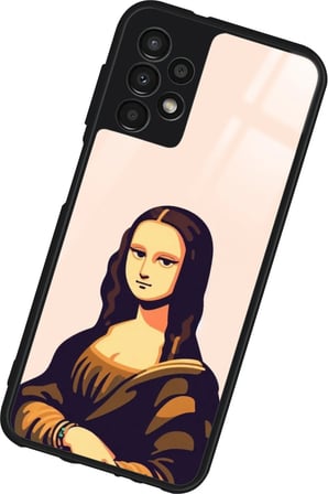 Samsung Galaxy A23 Uyumlu Mona Lisa Tasarımlı Parlak Silikon Kılıf