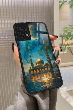 Samsung Galaxy A23 Uyumlu Cami Tasarımlı Parlak Silikon Kılıf