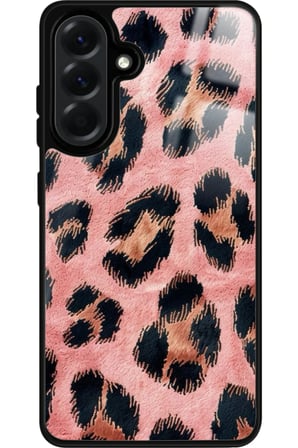 Samsung Galaxy A26 Uyumlu Pembe Leopar Tasarımlı Parlak Silikon Kılıf