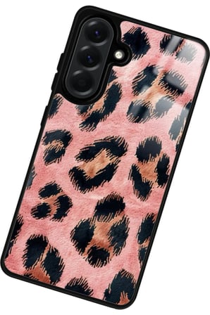 Samsung Galaxy A26 Uyumlu Pembe Leopar Tasarımlı Parlak Silikon Kılıf