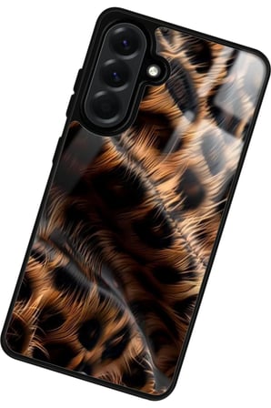 Samsung Galaxy A26 Uyumlu Kahverengi Leopar Tasarımlı Parlak Silikon Kılıf