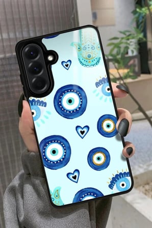 Samsung Galaxy A26 Uyumlu Nazar Boncuğu Tasarımlı Parlak Silikon Kılıf