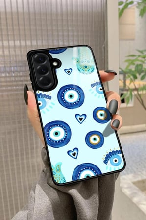 Samsung Galaxy A26 Uyumlu Nazar Boncuğu Tasarımlı Parlak Silikon Kılıf
