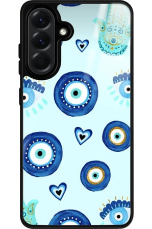 Samsung Galaxy A26 Uyumlu Nazar Boncuğu Tasarımlı Parlak Silikon Kılıf