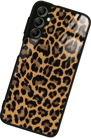 Samsung Galaxy A34 Uyumlu Kahverengi Leopar Tasarımlı Parlak Silikon Kılıf