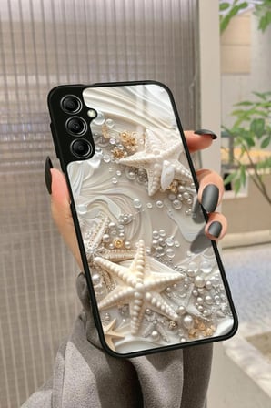 Samsung Galaxy A34 Uyumlu İnci Tasarımlı Parlak Silikon Kılıf