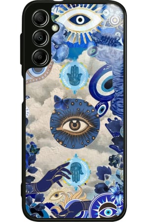 Samsung Galaxy A34 Uyumlu Nazar Boncuğu Tasarımlı Parlak Silikon Kılıf