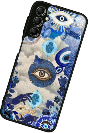 Samsung Galaxy A34 Uyumlu Nazar Boncuğu Tasarımlı Parlak Silikon Kılıf