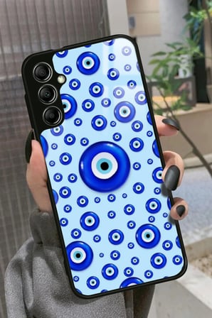 Samsung Galaxy A34 Uyumlu Nazar Boncuğu Tasarımlı Parlak Silikon Kılıf