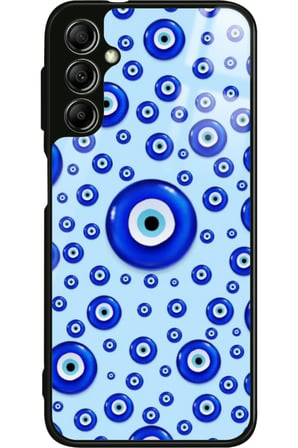 Samsung Galaxy A34 Uyumlu Nazar Boncuğu Tasarımlı Parlak Silikon Kılıf