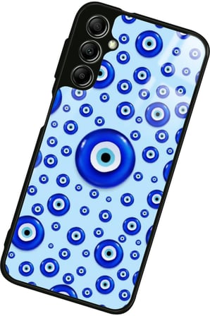 Samsung Galaxy A34 Uyumlu Nazar Boncuğu Tasarımlı Parlak Silikon Kılıf