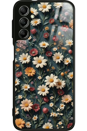 Samsung Galaxy A34 Uyumlu Karışık Çiçek Tasarımlı Parlak Silikon Kılıf