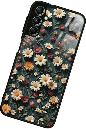 Samsung Galaxy A34 Uyumlu Karışık Çiçek Tasarımlı Parlak Silikon Kılıf