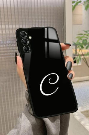 Samsung Galaxy A34 Uyumlu C Harfi Yazılı Parlak Silikon Kılıf