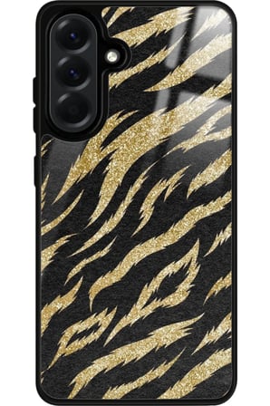 Samsung Galaxy A36 Uyumlu Kahverengi Zebra Tasarımlı Parlak Silikon Kılıf