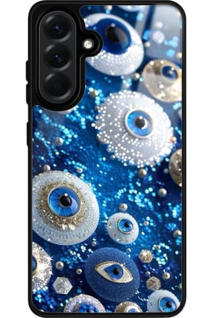 Samsung Galaxy A36 Uyumlu Nazar Boncuğu Tasarımlı Parlak Silikon Kılıf