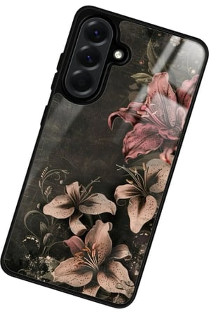Samsung Galaxy A36 Uyumlu Pembe Çiçek Tasarımlı Parlak Silikon Kılıf