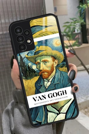 Samsung Galaxy A52 Uyumlu Van Gogh Tasarımlı Parlak Silikon Kılıf
