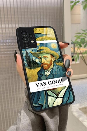 Samsung Galaxy A52 Uyumlu Van Gogh Tasarımlı Parlak Silikon Kılıf