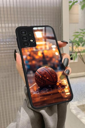 Samsung Galaxy A52 Uyumlu Basketbol Tasarımlı Parlak Silikon Kılıf