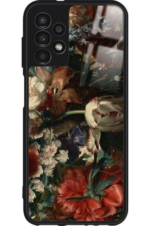 Samsung Galaxy A52 Uyumlu Karışık Çiçek Tasarımlı Parlak Silikon Kılıf